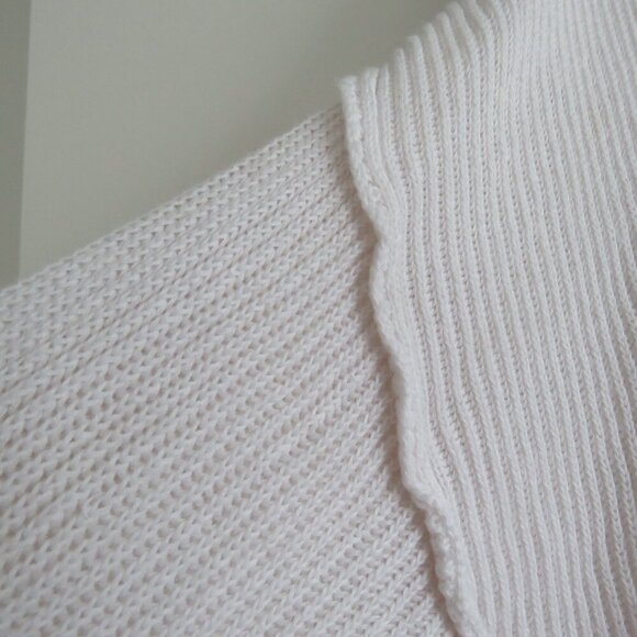 FREE PEOPLE BEACH Picnic Sweater Mini Dress Ribbed White Comfy Boho Coastal Sz M - Picture 14 of 15